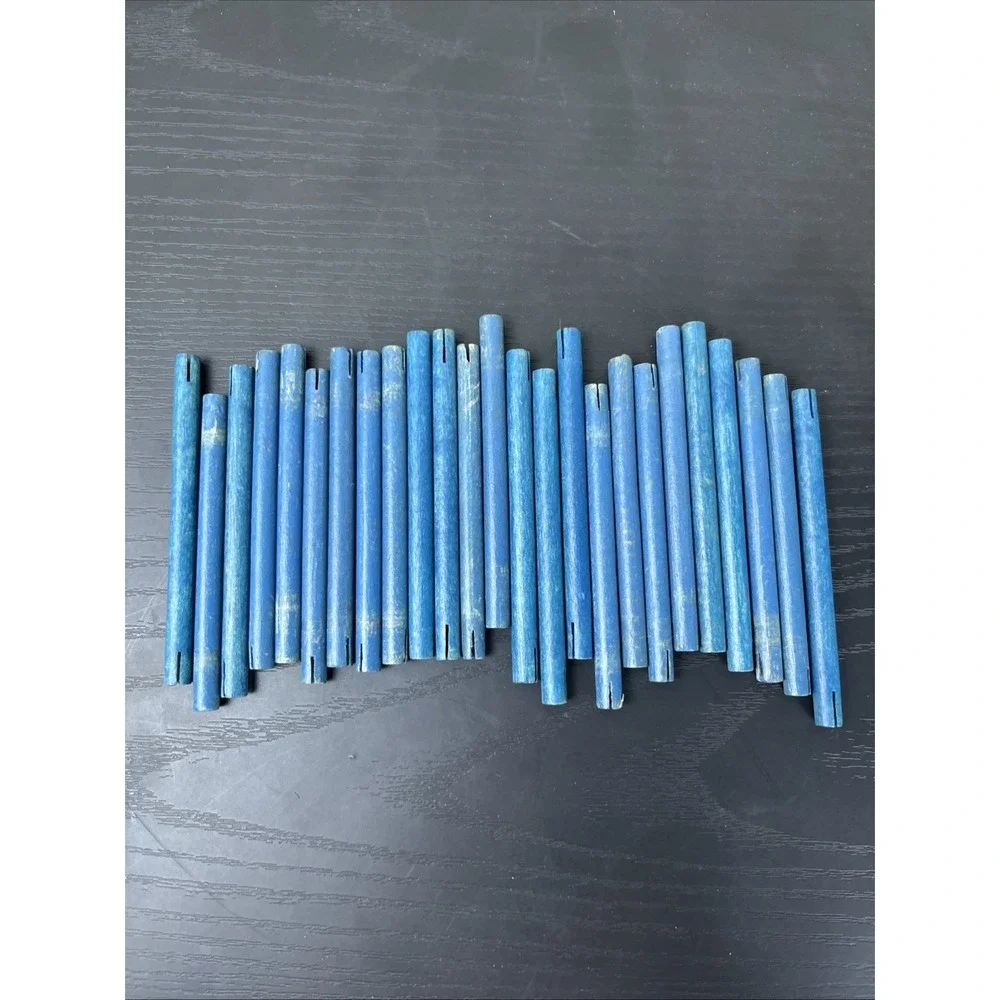 Tinkertoy 25 Blue Wooden Connectors Replacement Parts Lot Vintage‎ Toy Pieces